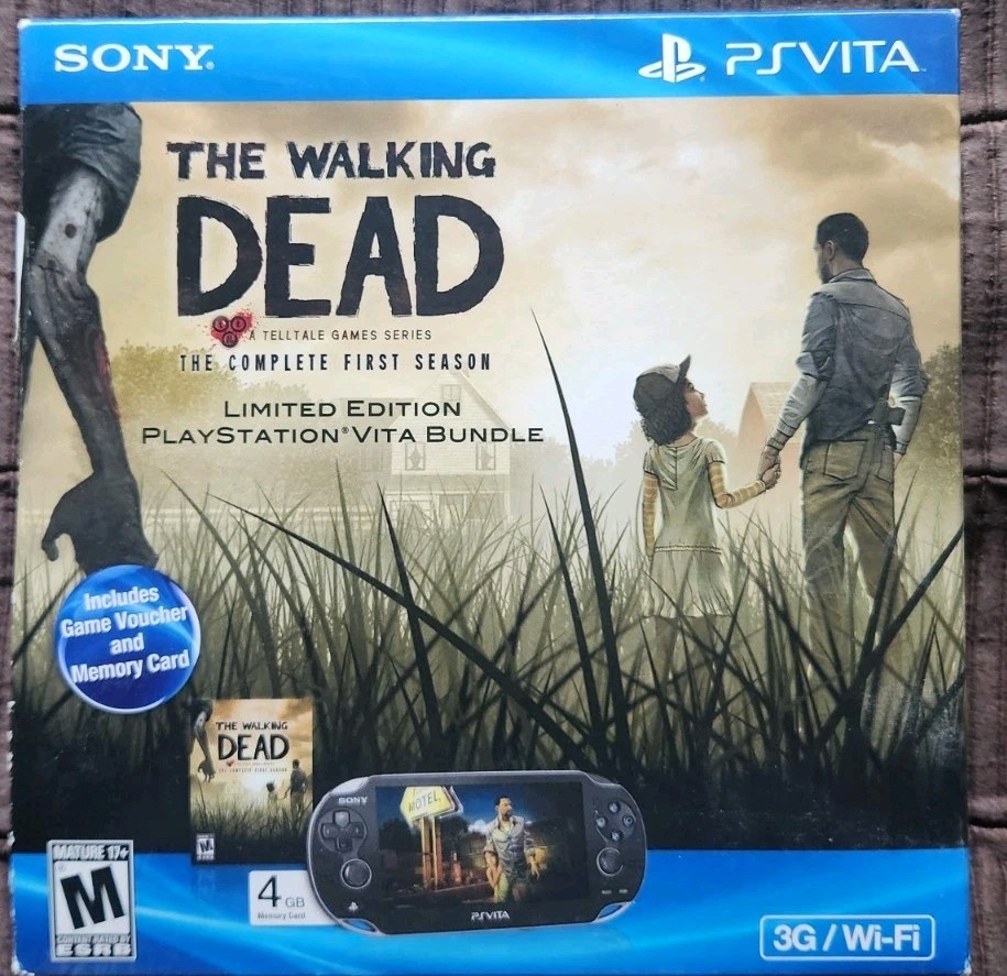 PlayStation PS Vita The Walking Dead Bundle w/64 GB Memory Card, Case, Two Games