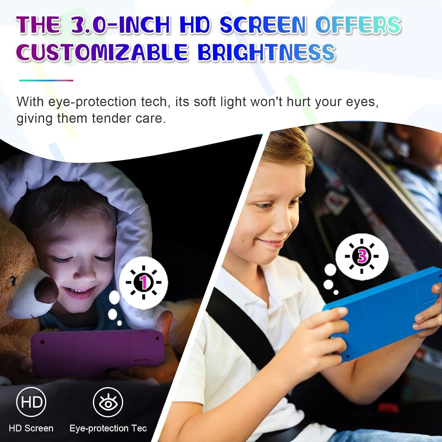 Portable Handheld Game for Kids – 220 Built-In Games, Pink & Blue Design