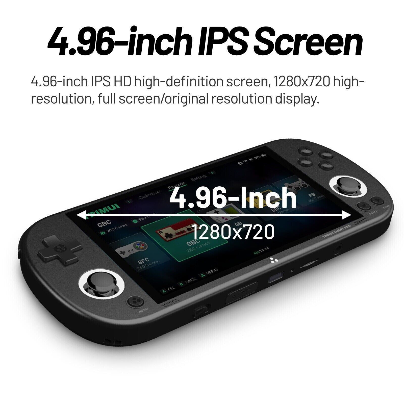 TRIMUI SMART PRO 256GB CONSOLE 15000 GAMES PORTABLE DISPLAY 4.96 GREY RETRO