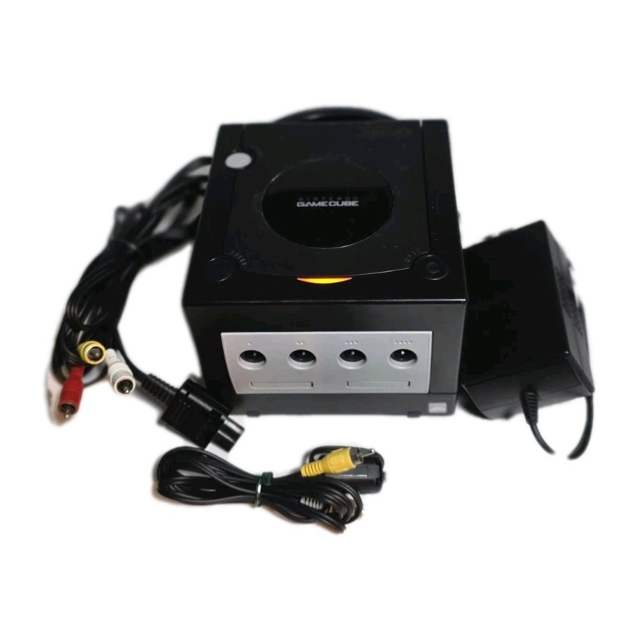 Nintendo GameCube System DOL-001 Black w/Power Adapter and Jack’s. Clean. Tested