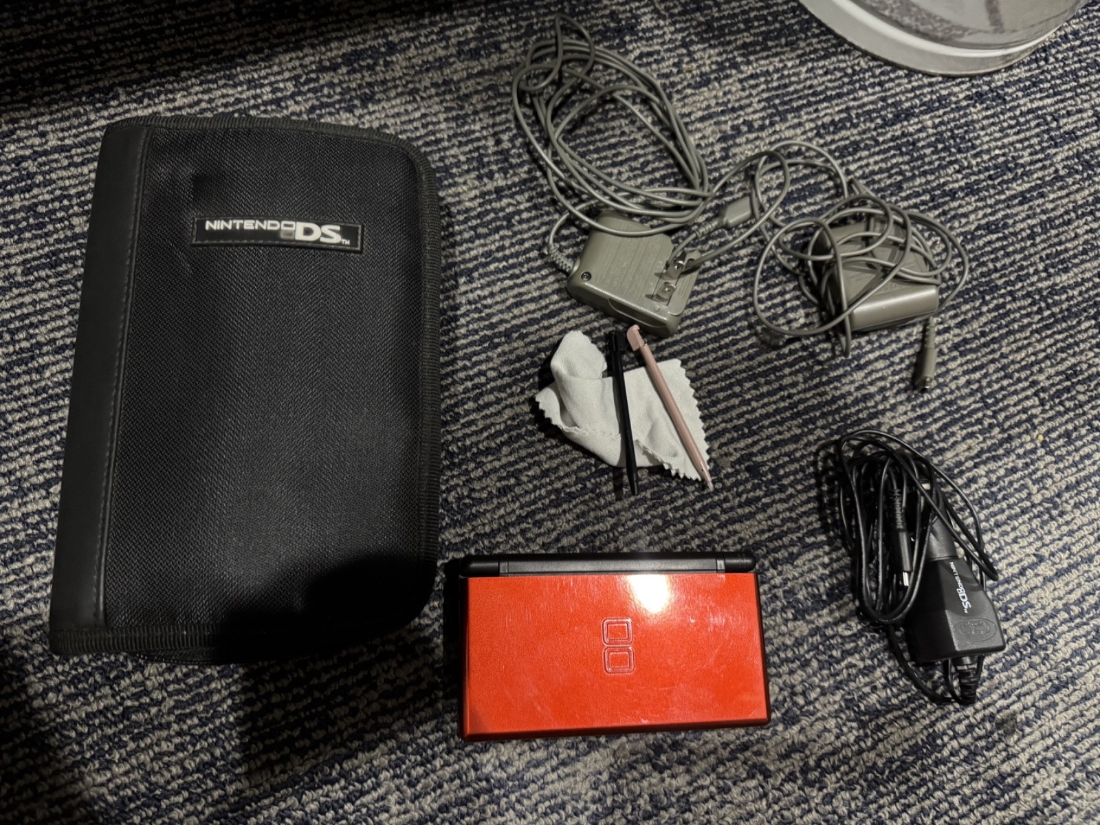 Nintendo DS Lite Handheld System – Red/Black w/ Chargers & Case