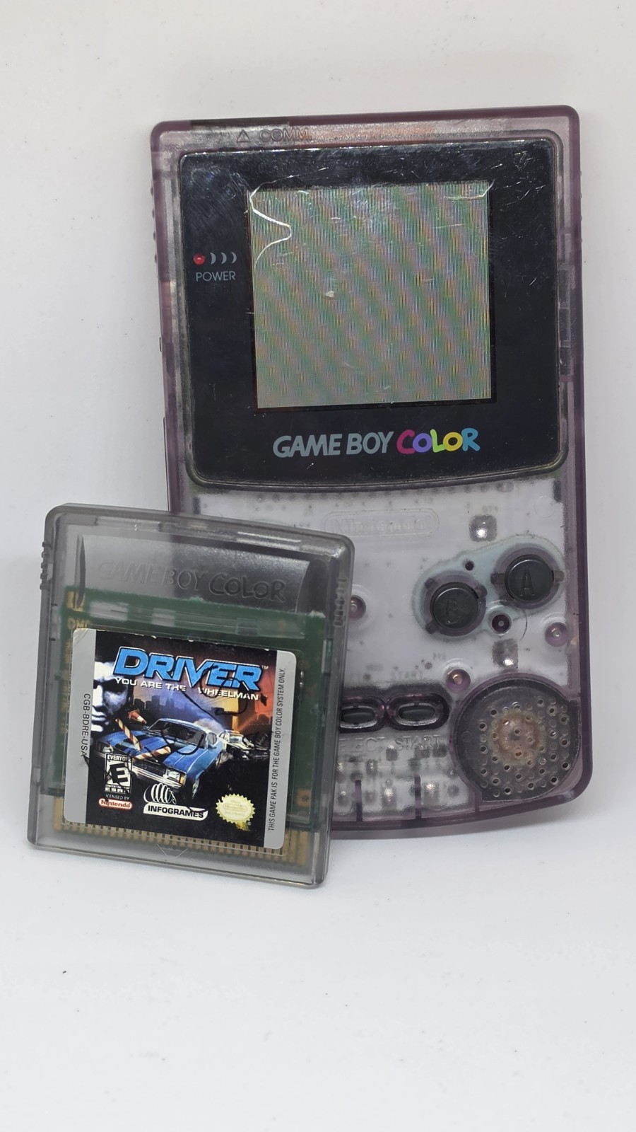 Nintendo Game Boy Color Atomic Purple CGB-001 Console + Driver Tested
