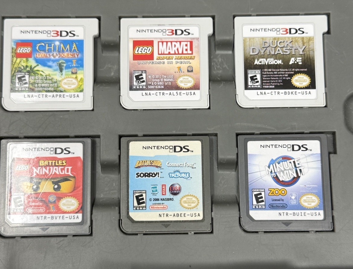 NINTENDO 3DS CTR-001 PEARL PINK CONSOLE BUNDLE W/6 GAMES FREE SHIPPING!