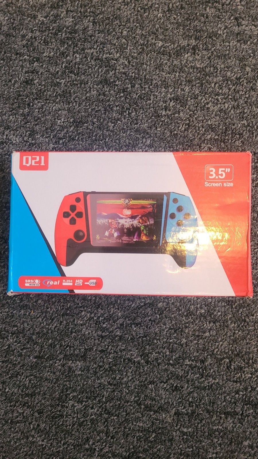 Q21 3.5″ Handheld Video Game Console HD Video Red Black USB RCA