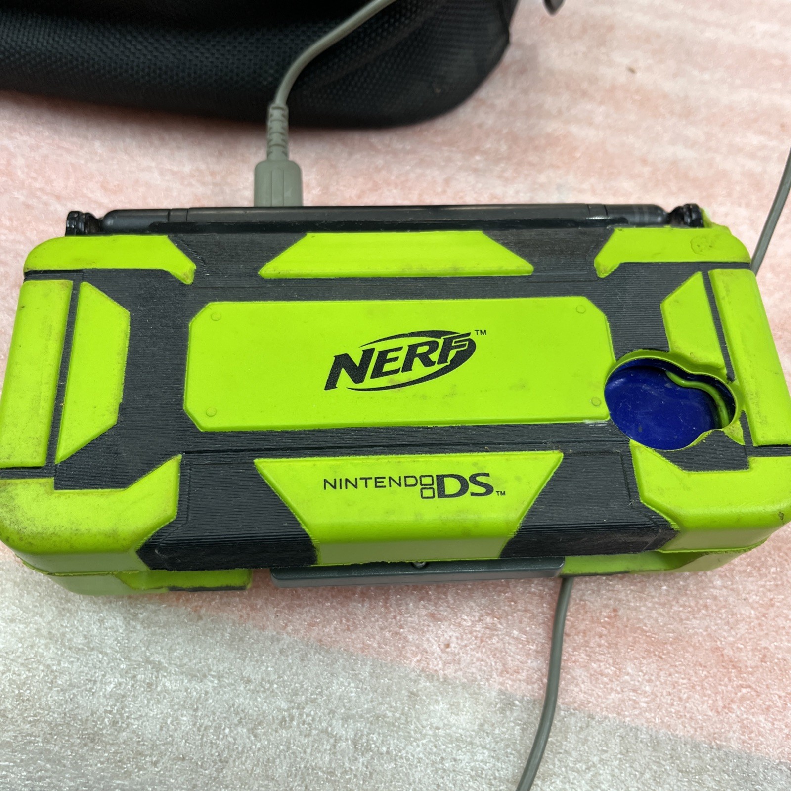 Nintendo DS Lite Handheld System Cobalt Blue/Black with Nerf Case And Carry Bag