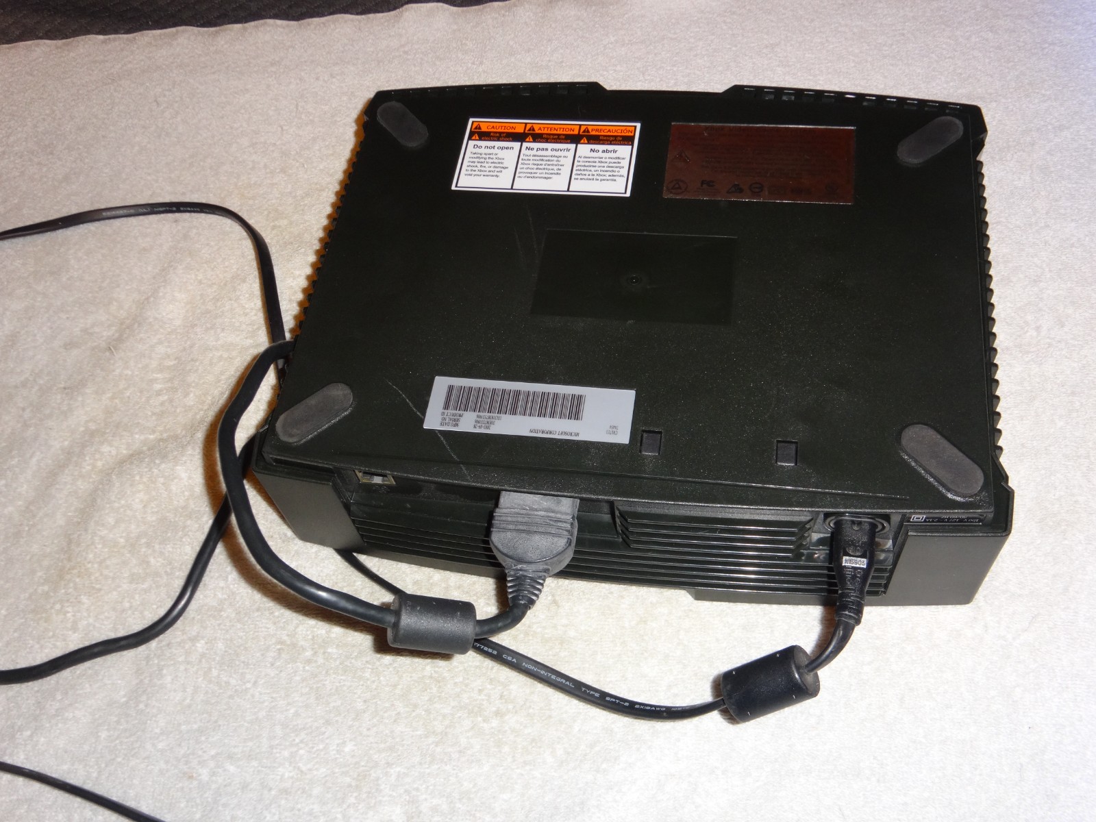 Microsoft Xbox console Black + 2 cords as shown in photos untested sold as is!!!