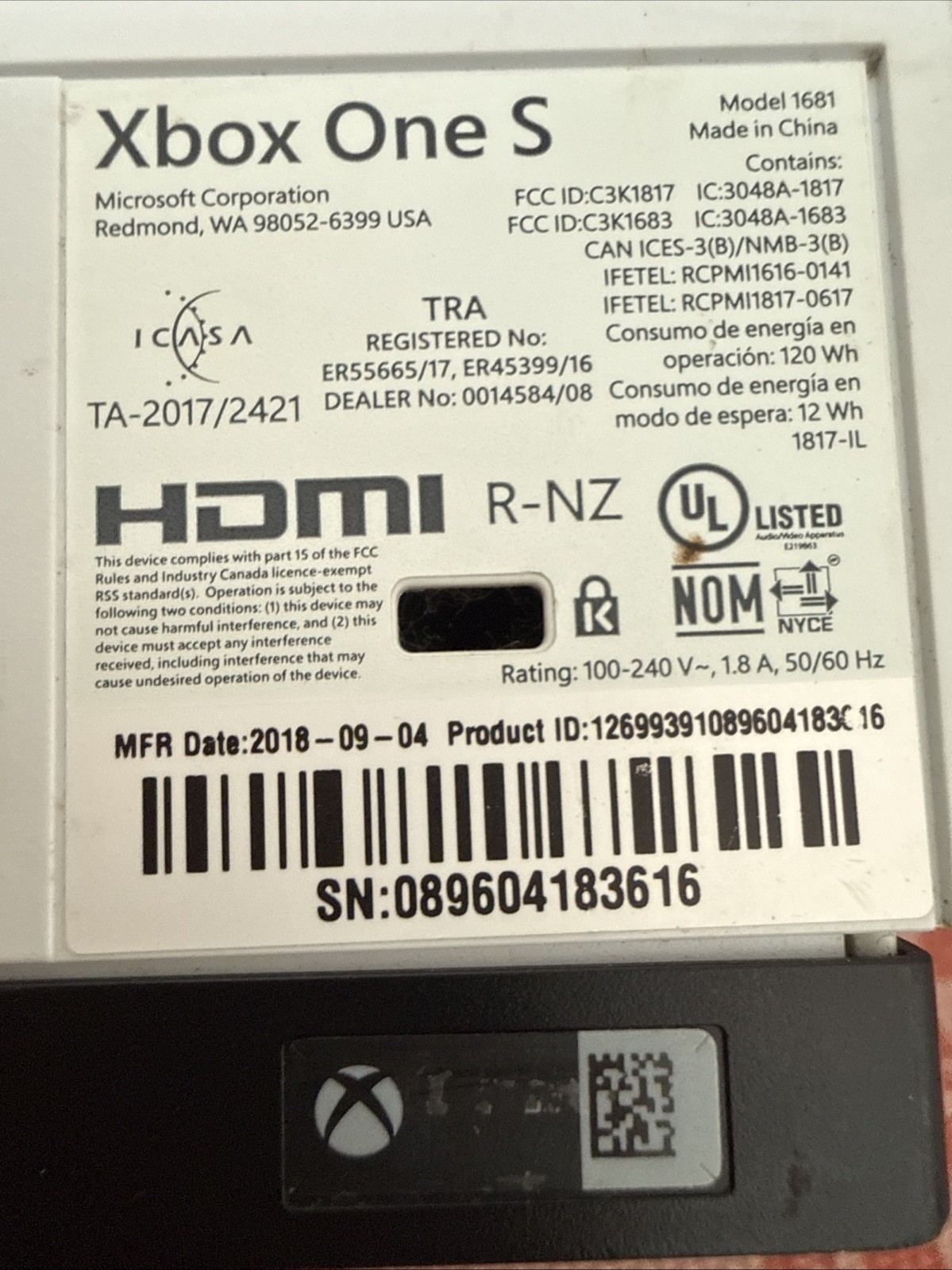 Microsoft Xbox One S 1TB Console – White 1681