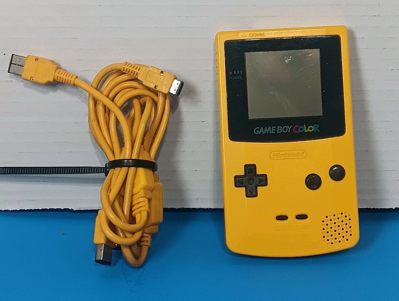 Nintendo Game Boy Color Console CGB-001 GBC Dandelion Yellow W/ Data Cable