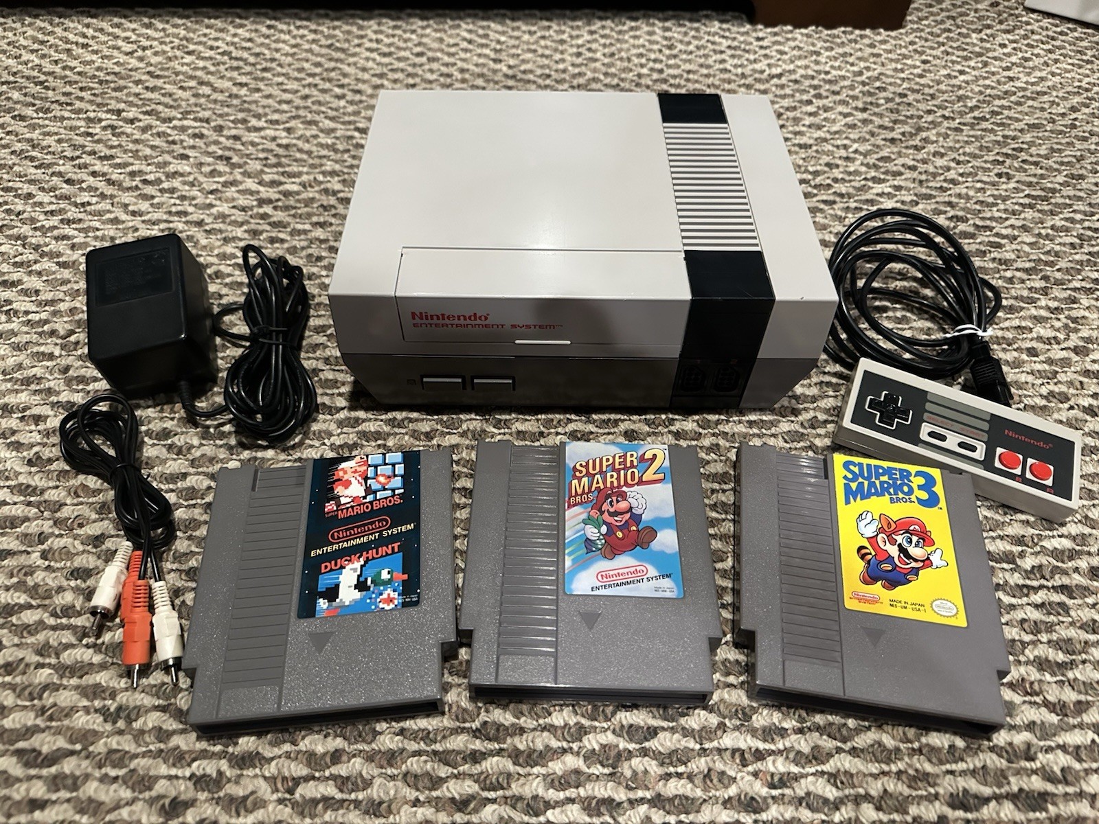 NINTENDO NES Console System Bundle Games Super Mario 1 2 3 Polished Original PIN