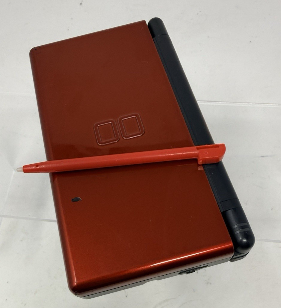 Nintendo DS Lite Crimson Red Console Tested Working + Charger Stylus 13 Games