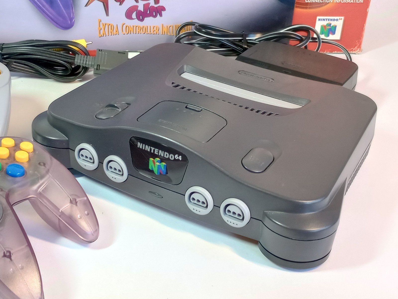Nintendo 64 Console Bundle NUS-001 Original Box 2 Controllers 3 Games Tested