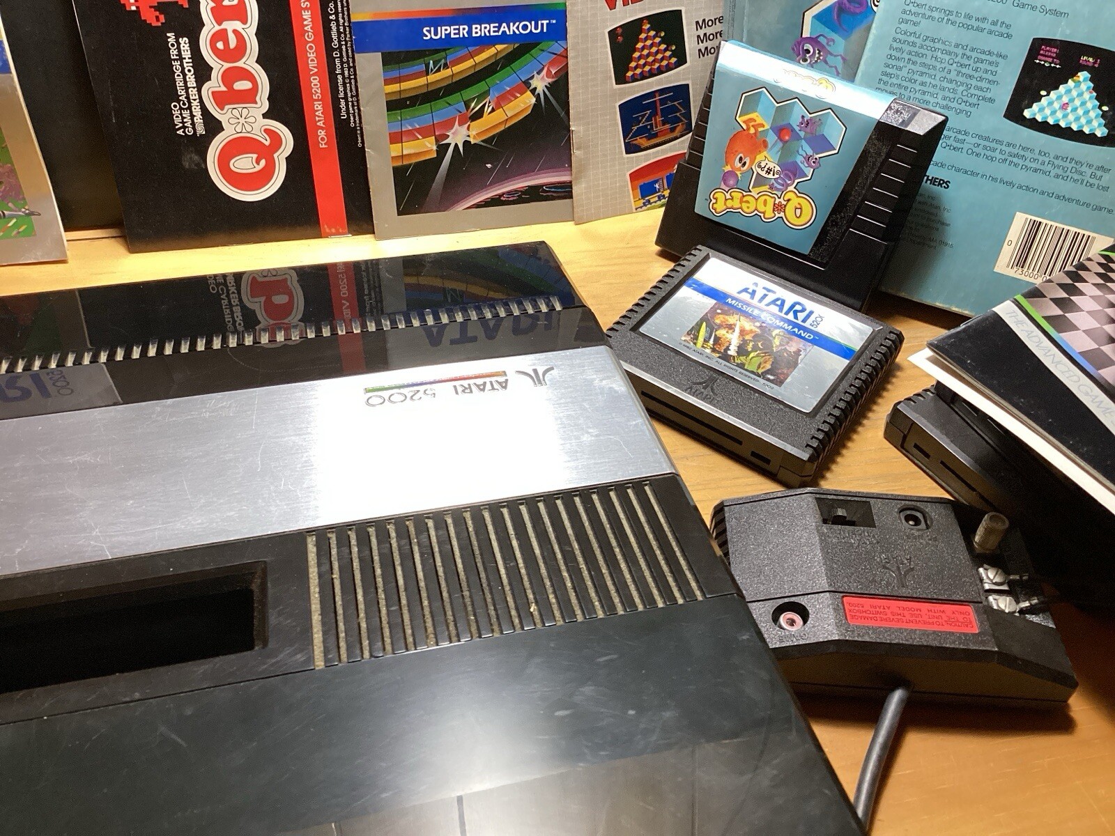 Atari 5200 Console Tested Working PAC Man Missile Command Super Breakout Footbal