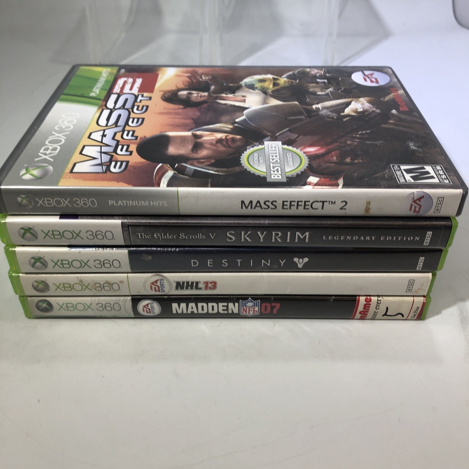 Xbox 360 S Slim 4GB Console Bundle Controller Lot Of 5 Games #ML20