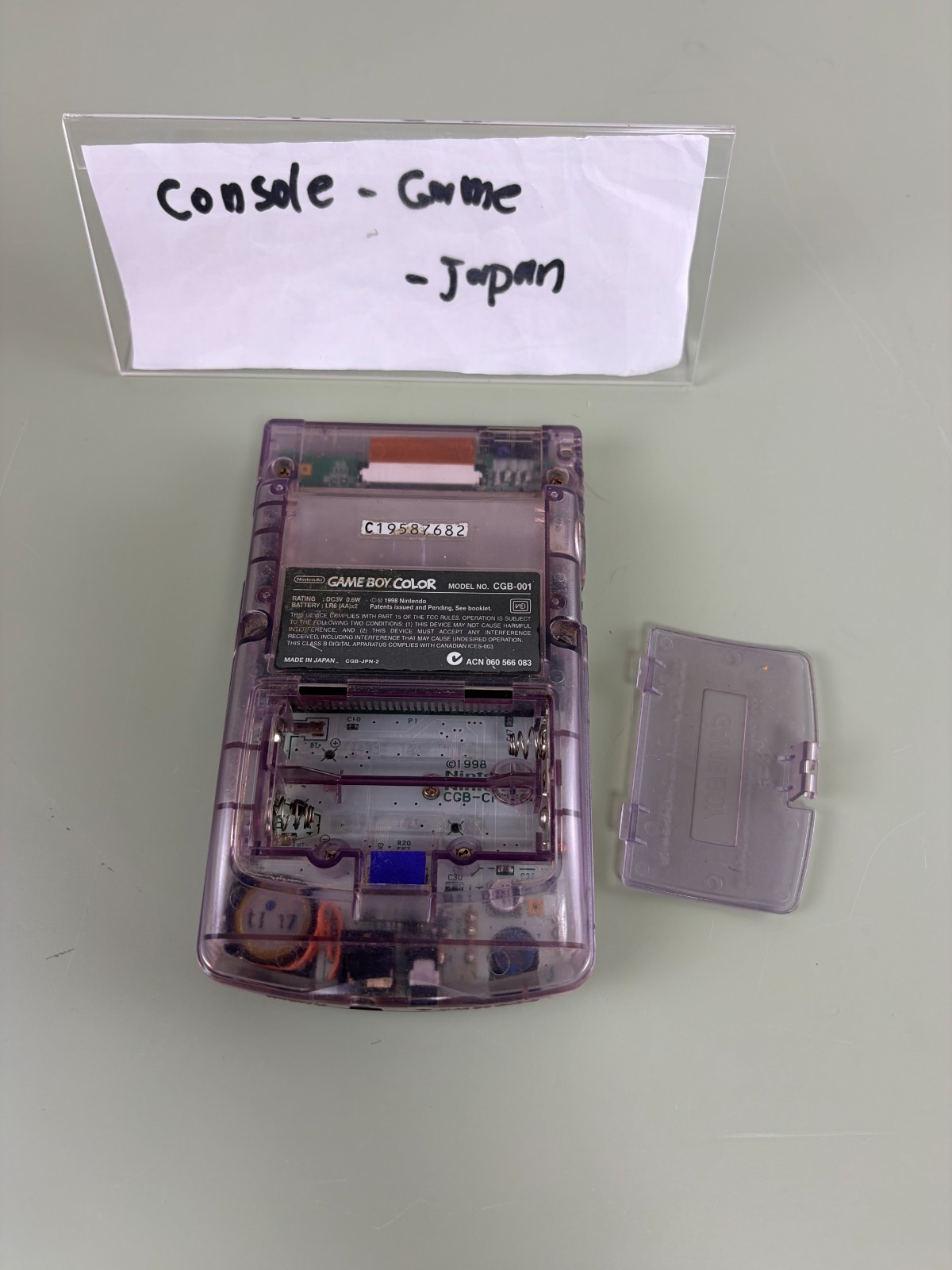 Nintendo Gameboy Color Console Clear Purple JUSCO Mario Limited Edition