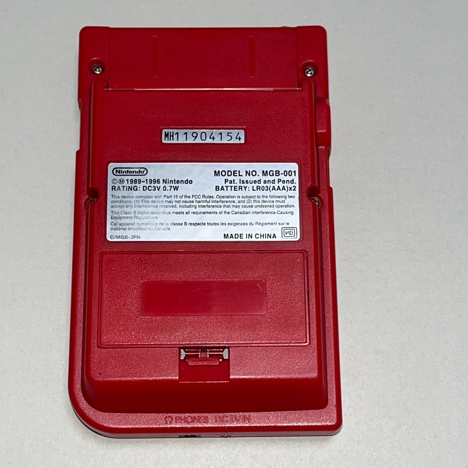 Nintendo Gameboy Pocket Red Console Only Japan GBP With AC adapter TESTED F/S