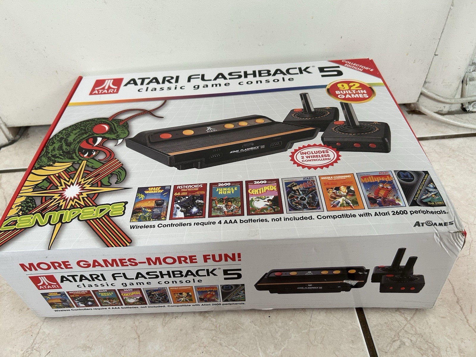 Atari Flashback 5 Console 92 Built-In Games, 2 Wireless Controllers, RCA