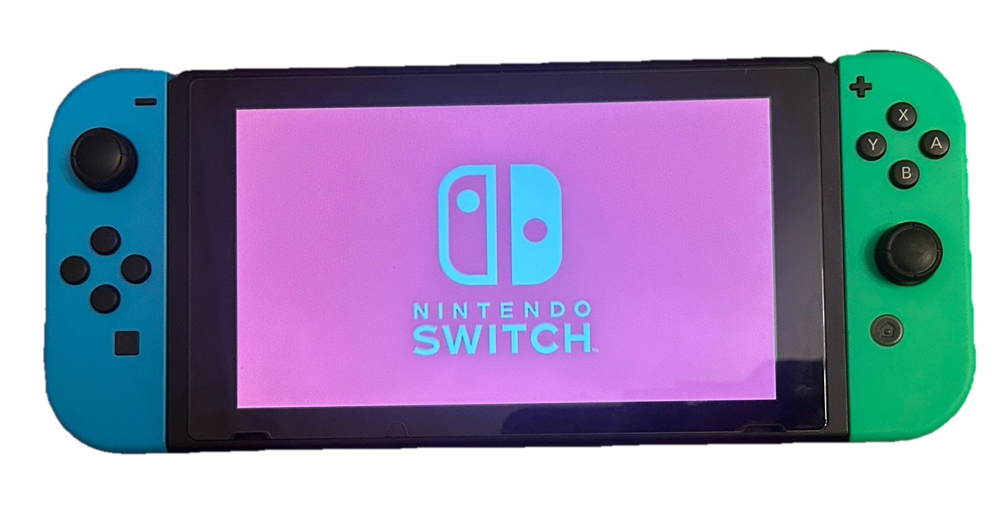 Nintendo Switch Console Bundle HAC-001 Neon Blue/Green & Red Joy-Cons, Case More