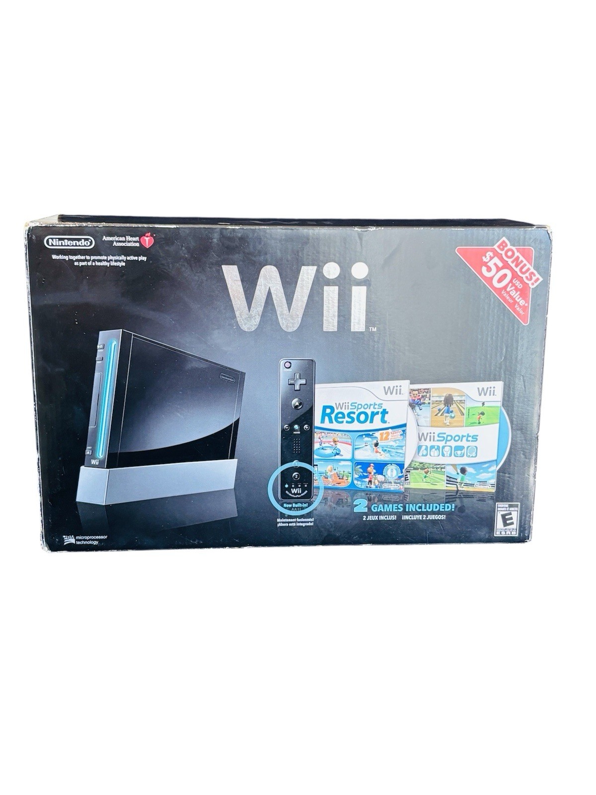 Nintendo Wii Console GameCube Compatible RVL-001 Bundle Wii Sports Resort Black