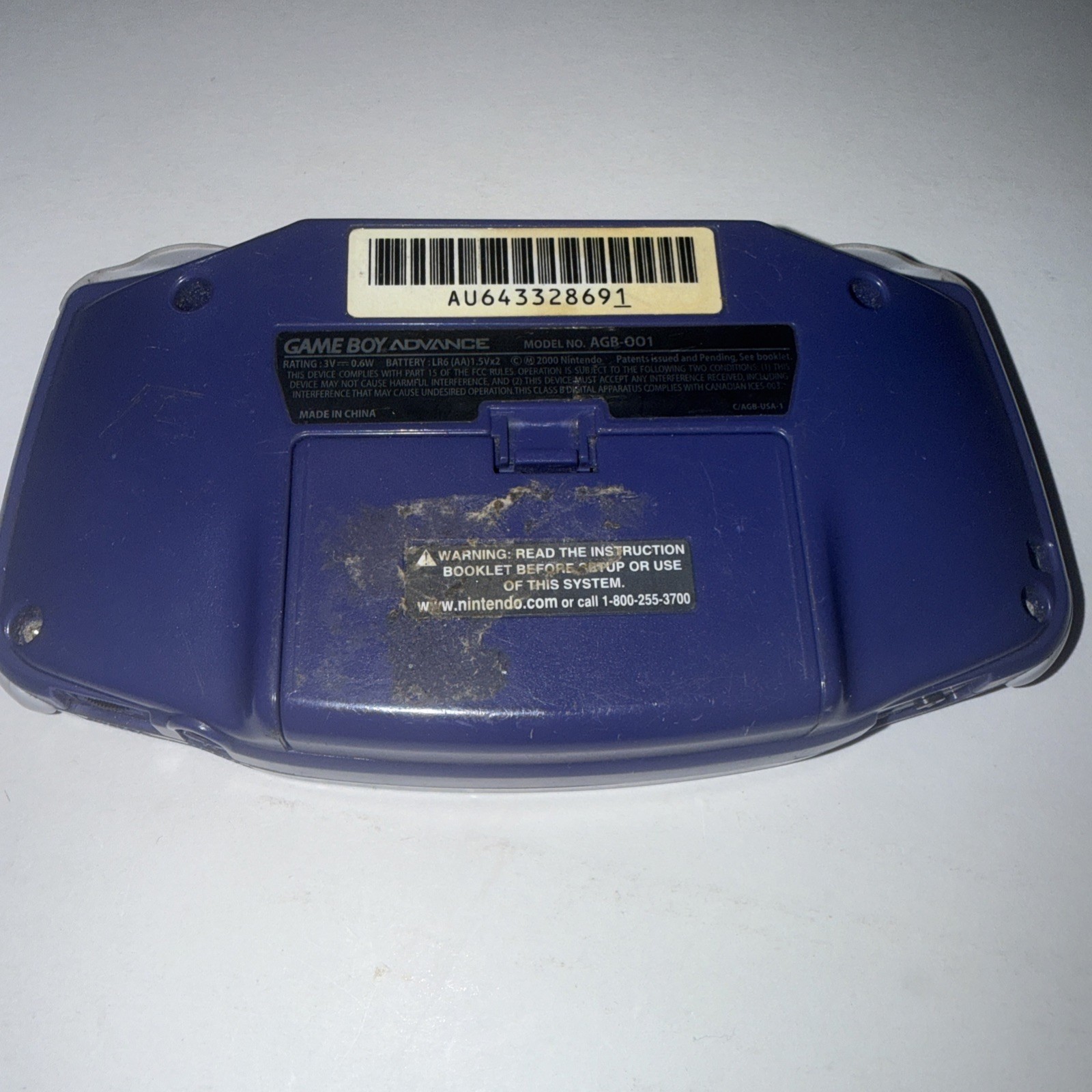 Nintendo Game Boy Advance Handheld System – Indigo Purple Tested – No Game