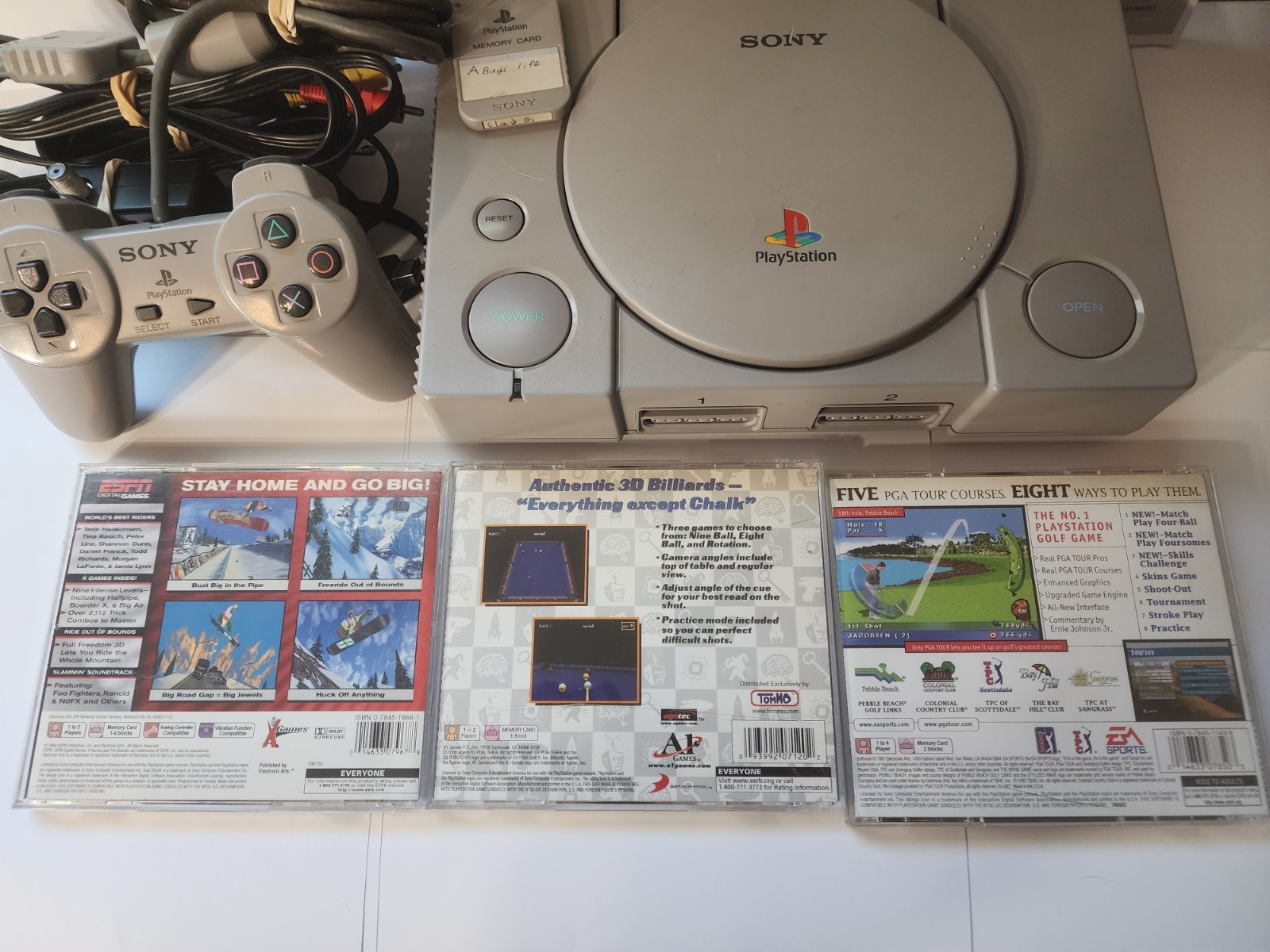 Playstation 1 SCPH-5501 Bundle 1 Controller 10 Games And Manual. Tested