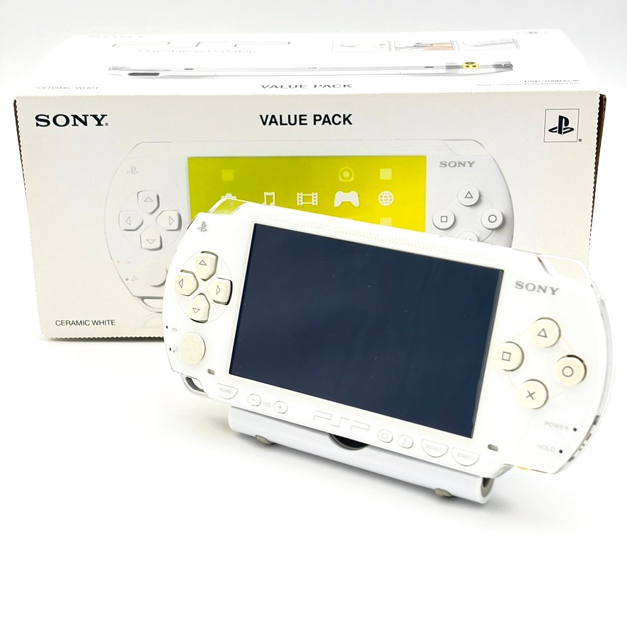 PSP 1000 Ceramic White Value Pack Japan Complete 8gb Sd Card CIB Working