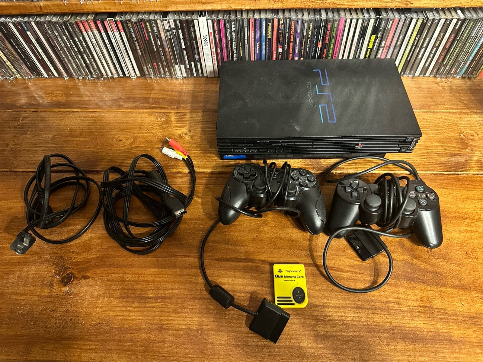 Sony PS2 Game System Gaming Console PLAYSTATION-2 Black Big 2 Controllers Works