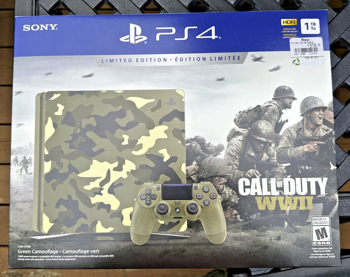 Camo PS4 Slim – Playstation 4 Call Of Duty WWII WW 2 – NTSC – Limited New Sealed