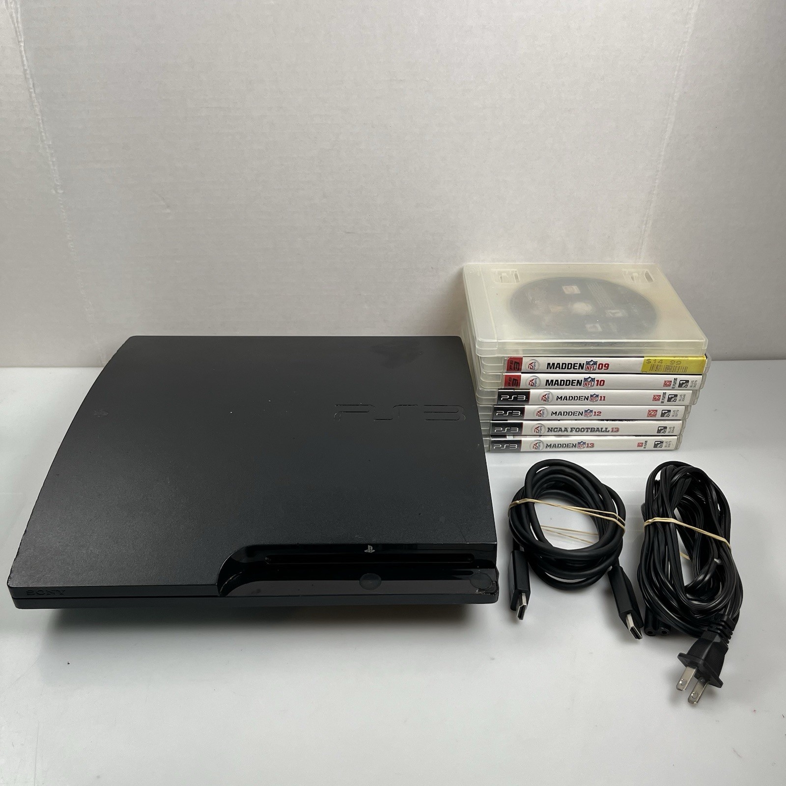 Sony Playstation 3 Slim 160GB PS3 CECH-3000A Console w/ Games and Cables Tested