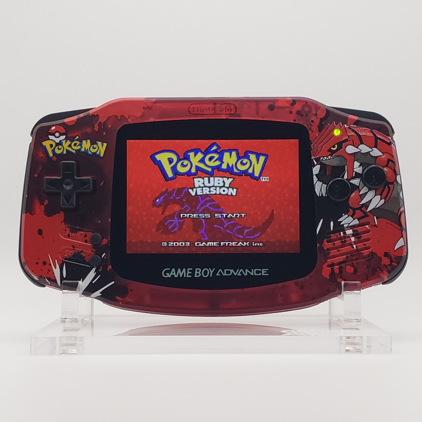 Groudon Game Boy Advance, Funnyplaying Backlit IPS Screen Pokemon Ruby Theme