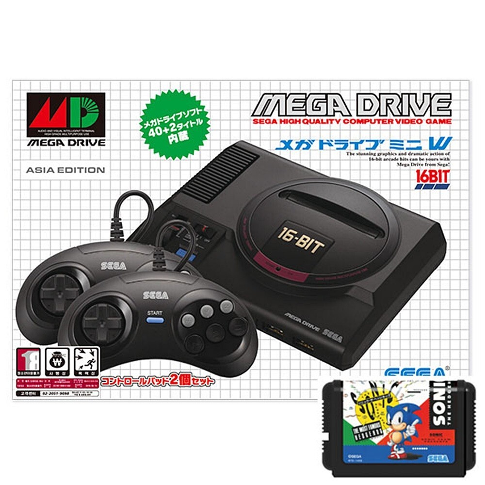 SEGA Mega Drive Mini Asia Edition + Sonic The Hedgehog Cartridge Brand New