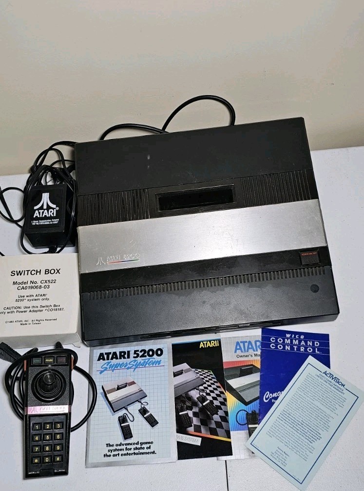 Atari 5200 Console 4-Port Bundle With Games TESTED Nice Shape! Please Read!