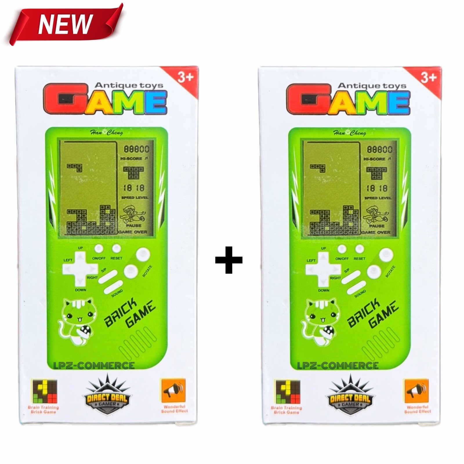 2-Pack Blue Retro Handheld Game Console 3.5” LCD – Portable Classic Gaming
