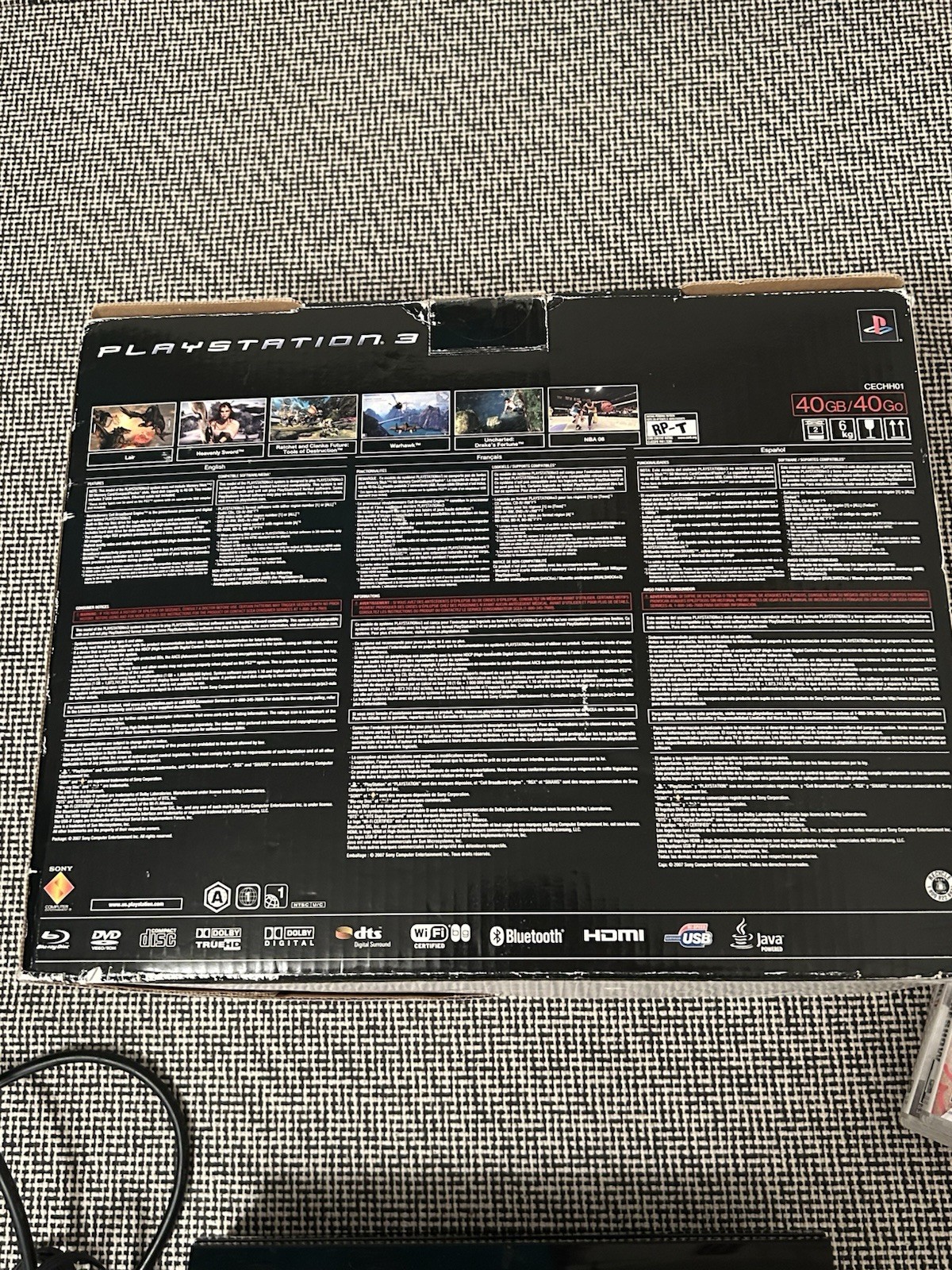 PlayStation 3 Fat Console Bundle CECHH01 Complete Box CIB PS1 PS3 Tested WORKS