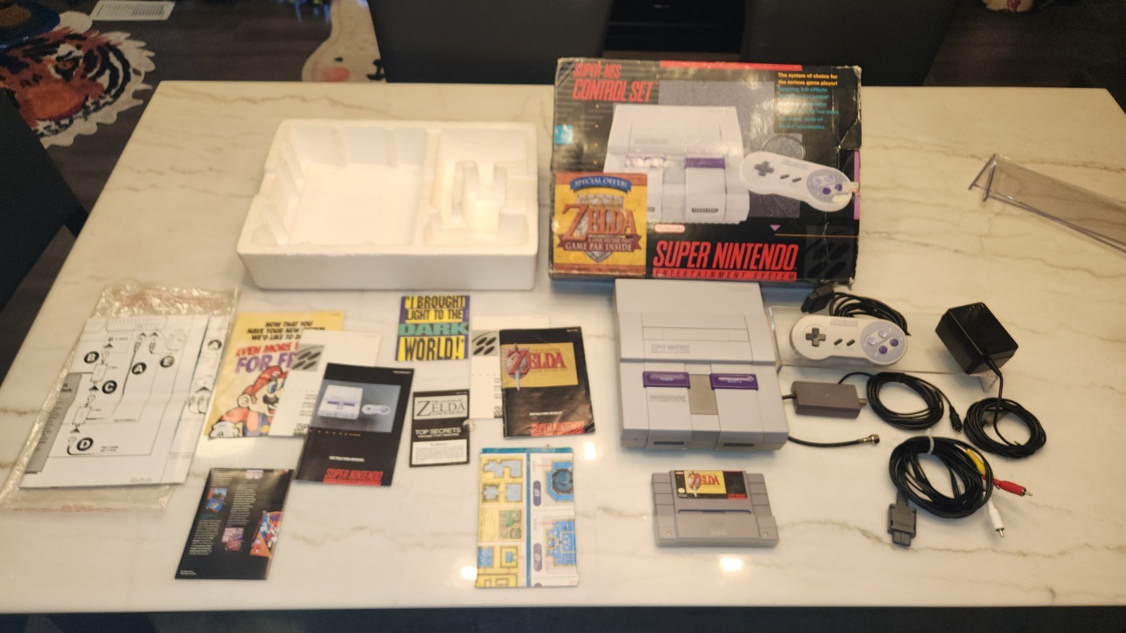 SNES Zelda Control Set CIB Matching Serial + Mana Evermore Gaia Bundle Nintendo