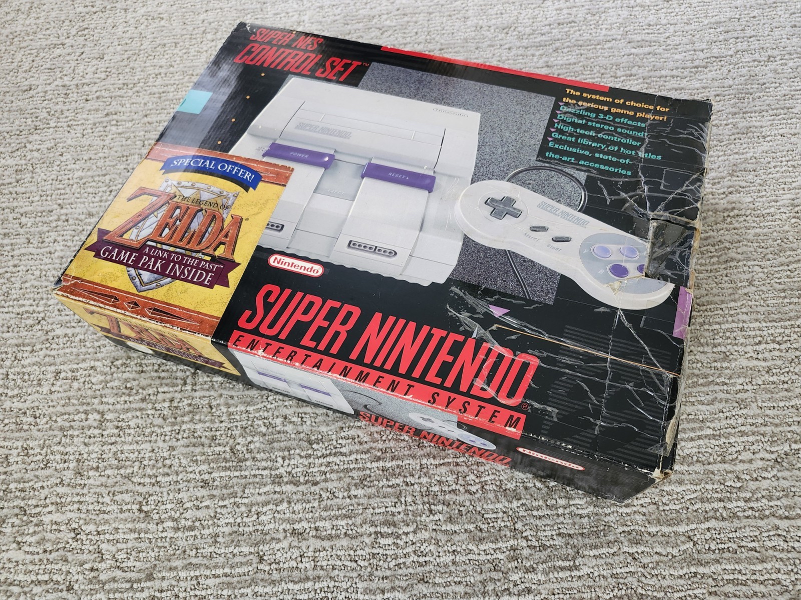 Super Nintendo SNES Console System Zelda: A Link To The Past Bundle CIB RARE