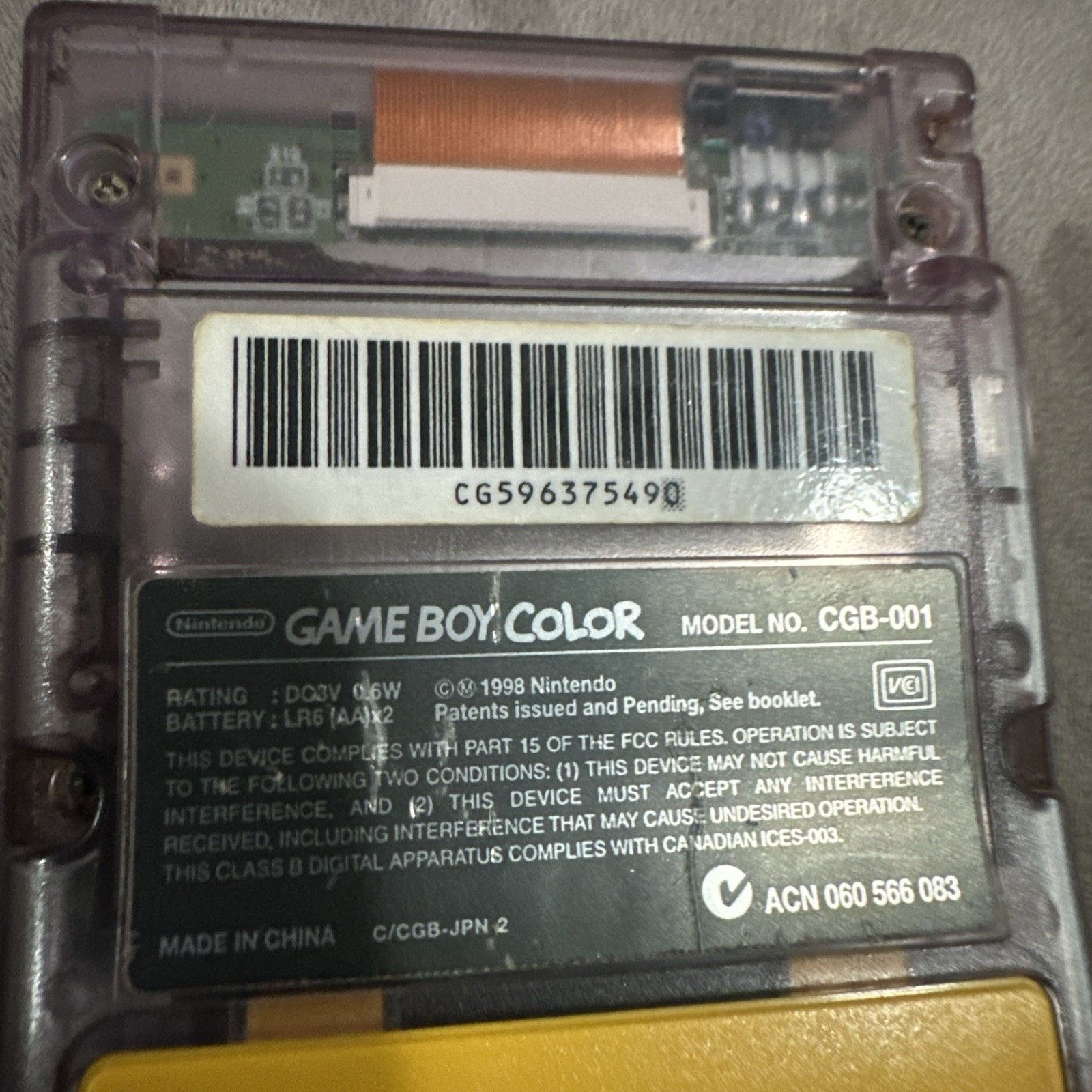 Nintendo Gameboy Color CGB-001 atomic purple . Tested!