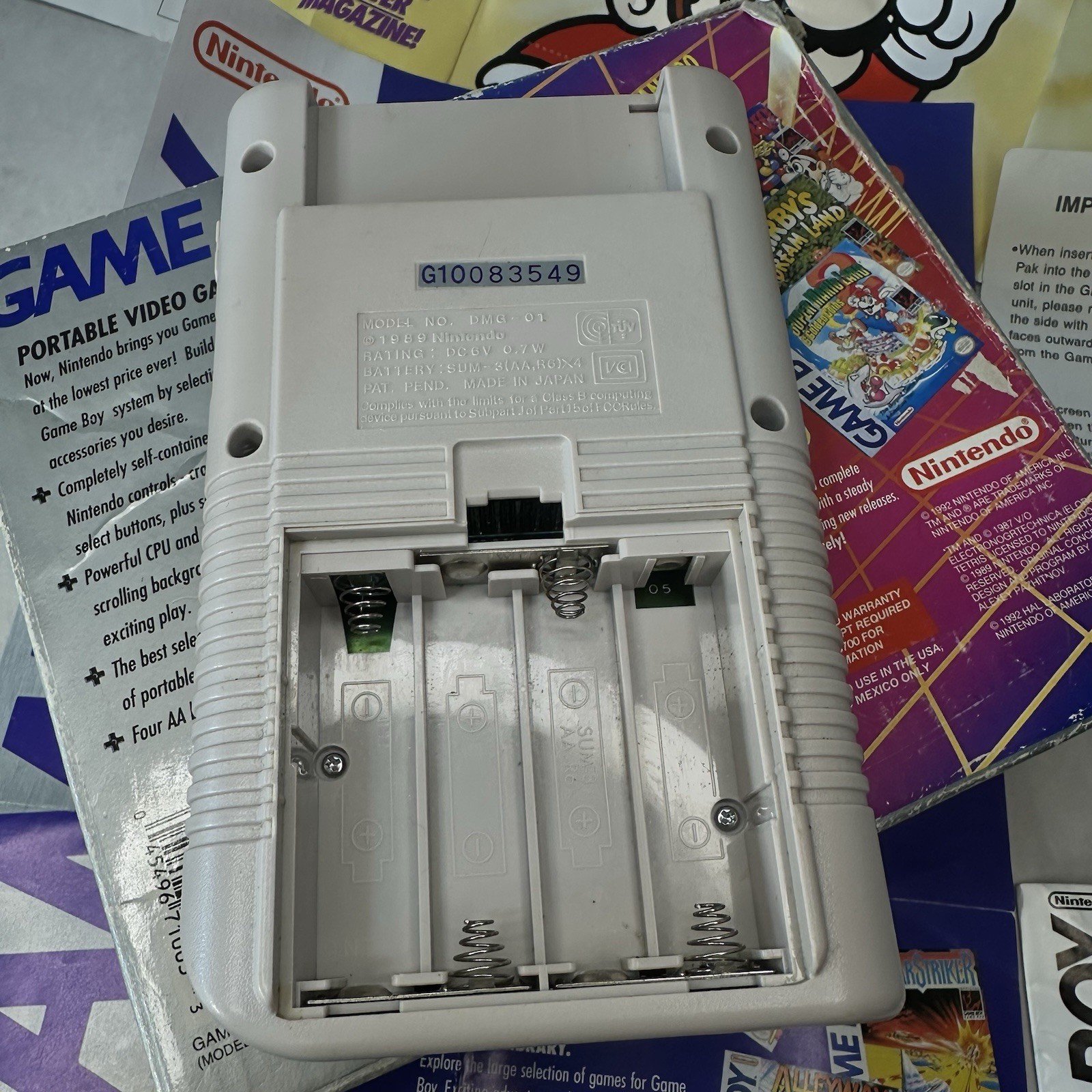 Original Nintendo Game Boy Gameboy Console With Original Box CIB TESTED WORKING