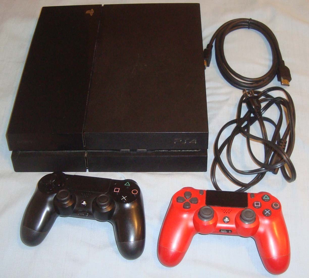 Sony Playstation 4 PS4 500GB console CUH-1115A +red dualshock controller+black