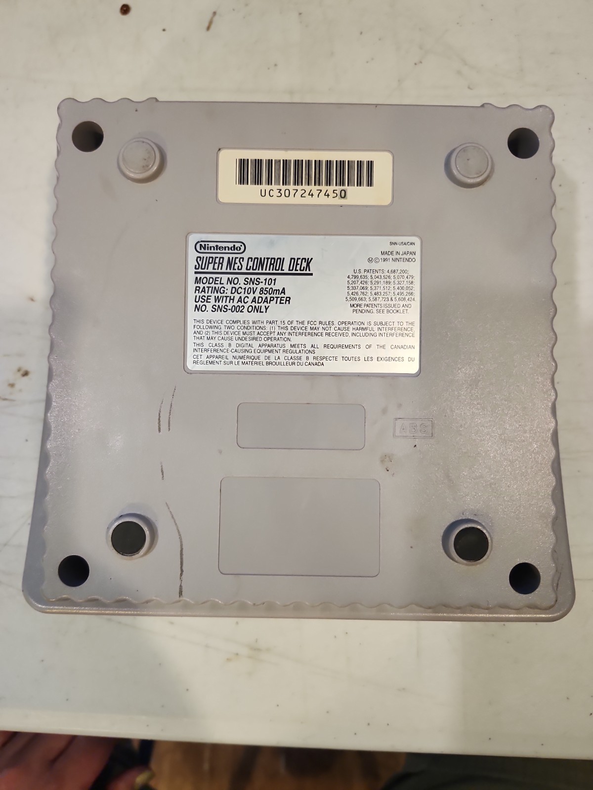 Super Nintendo Jr. Console Only SNS-101 SNES Mini Parts Or Service READ