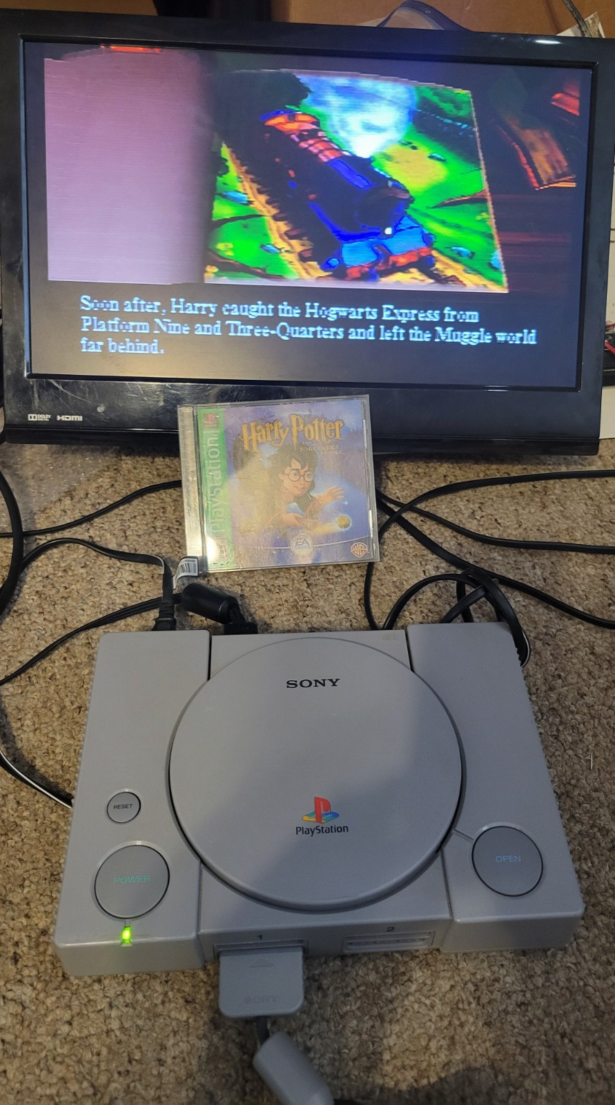 Sony PlayStation 1 PS1 Console System Bundle Tested SCPH-5501 Harry Potter