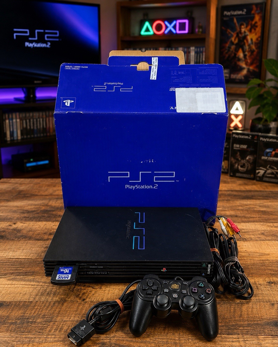 Sony PlayStation 2 PS2 Fat SCPH-39001 Console w/ OEM Box Tested Bundle Mem Card