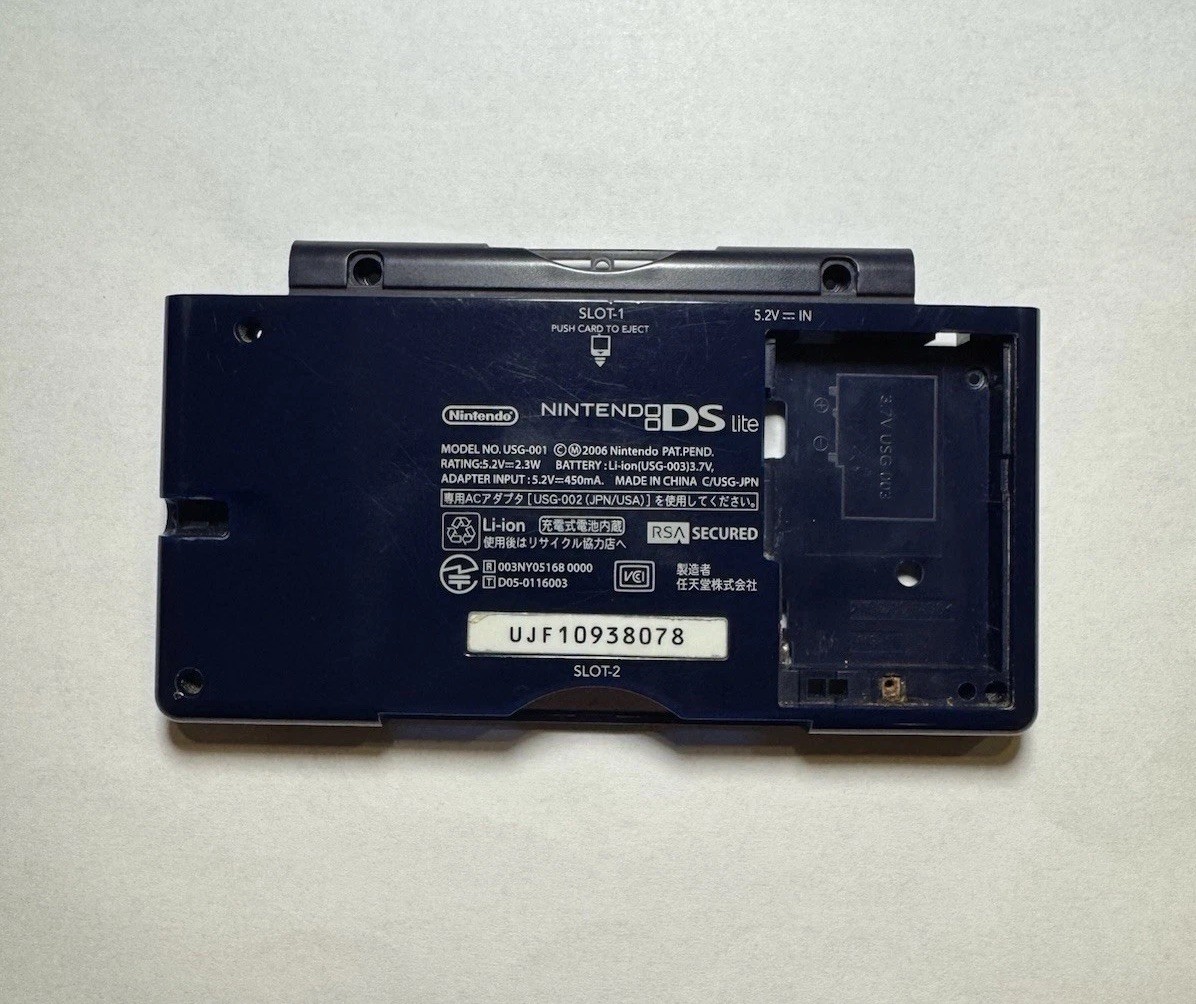 Nintendo Ds Lite Original Replacement Bottom Shell – Enamel Navy Blue