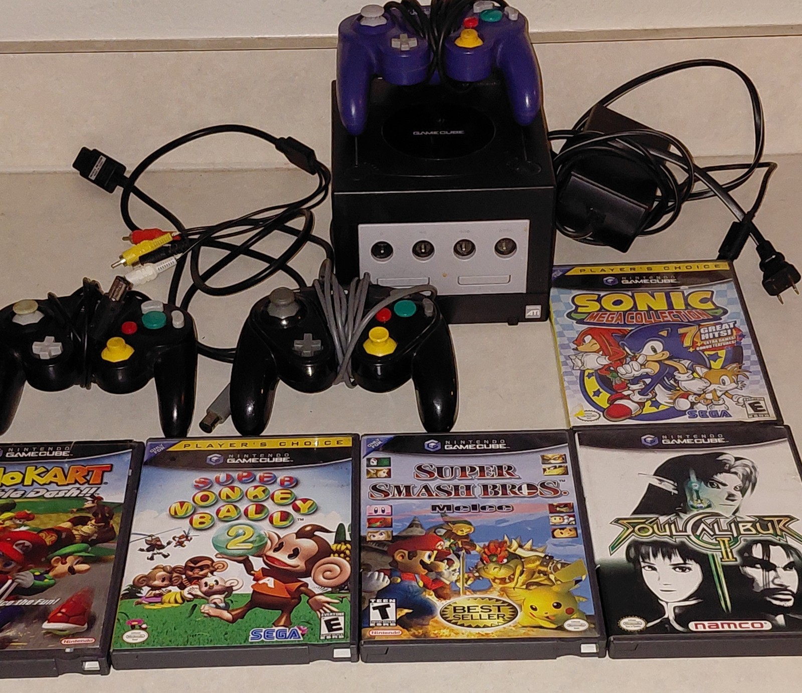Nintendo GameCube Console Bundle Mario Kart Smash Bros Double Dash Controllers