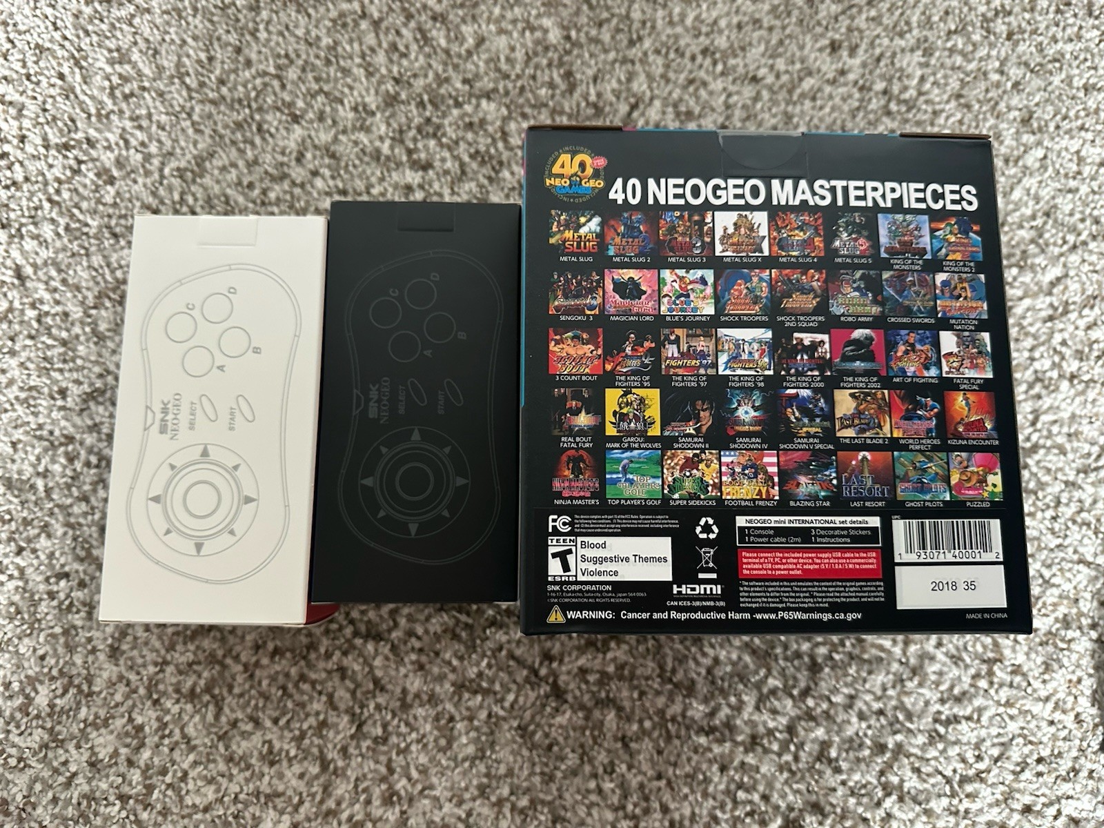 NEO GEO Mini 40th Anniversary Console + 2 controllers Brand New