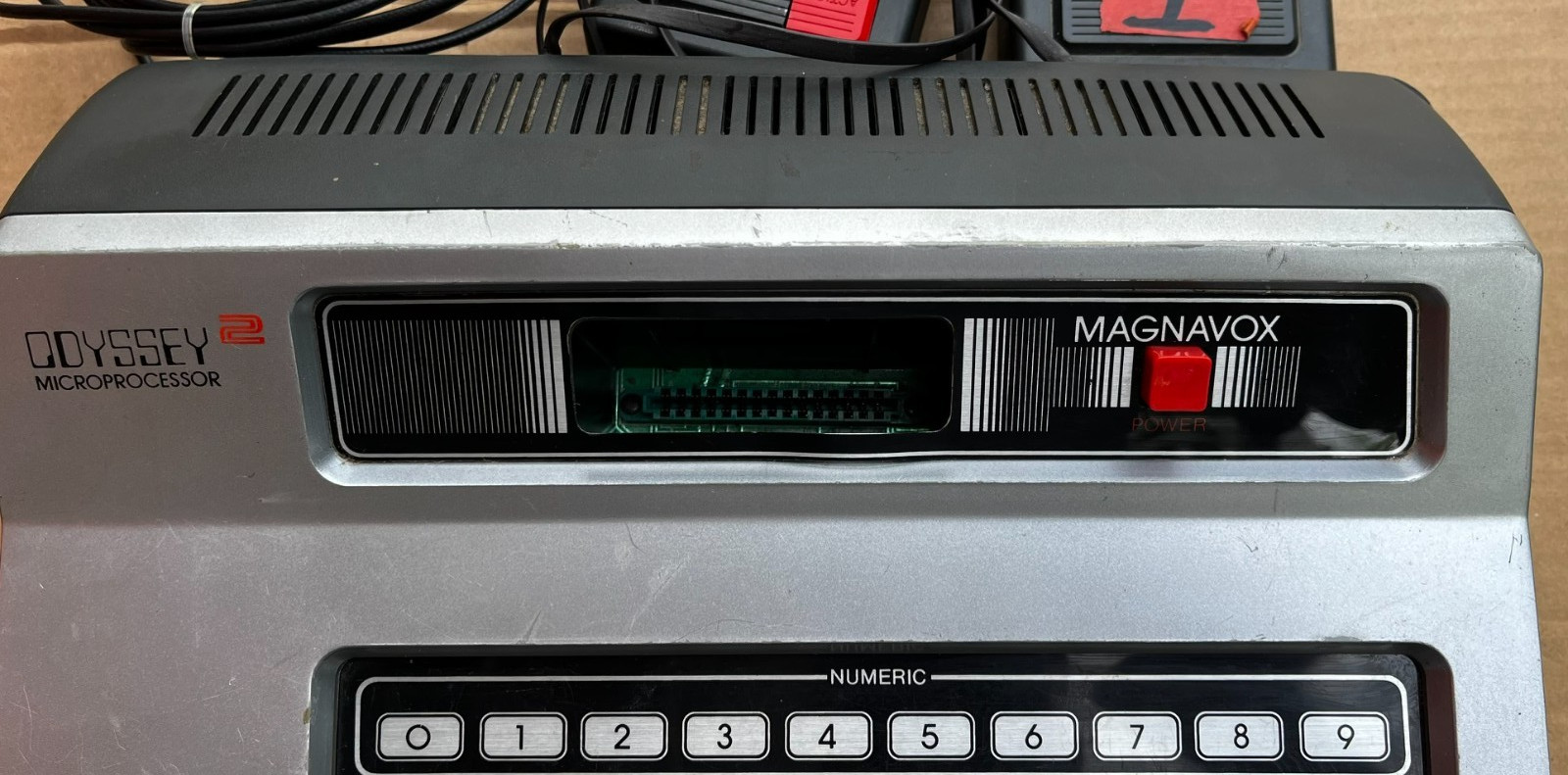 MAGNAVOX ODYSSEY 2 MICROPROCESSOR w/2 Controllers & AC Adapter UNTESTED Vintage