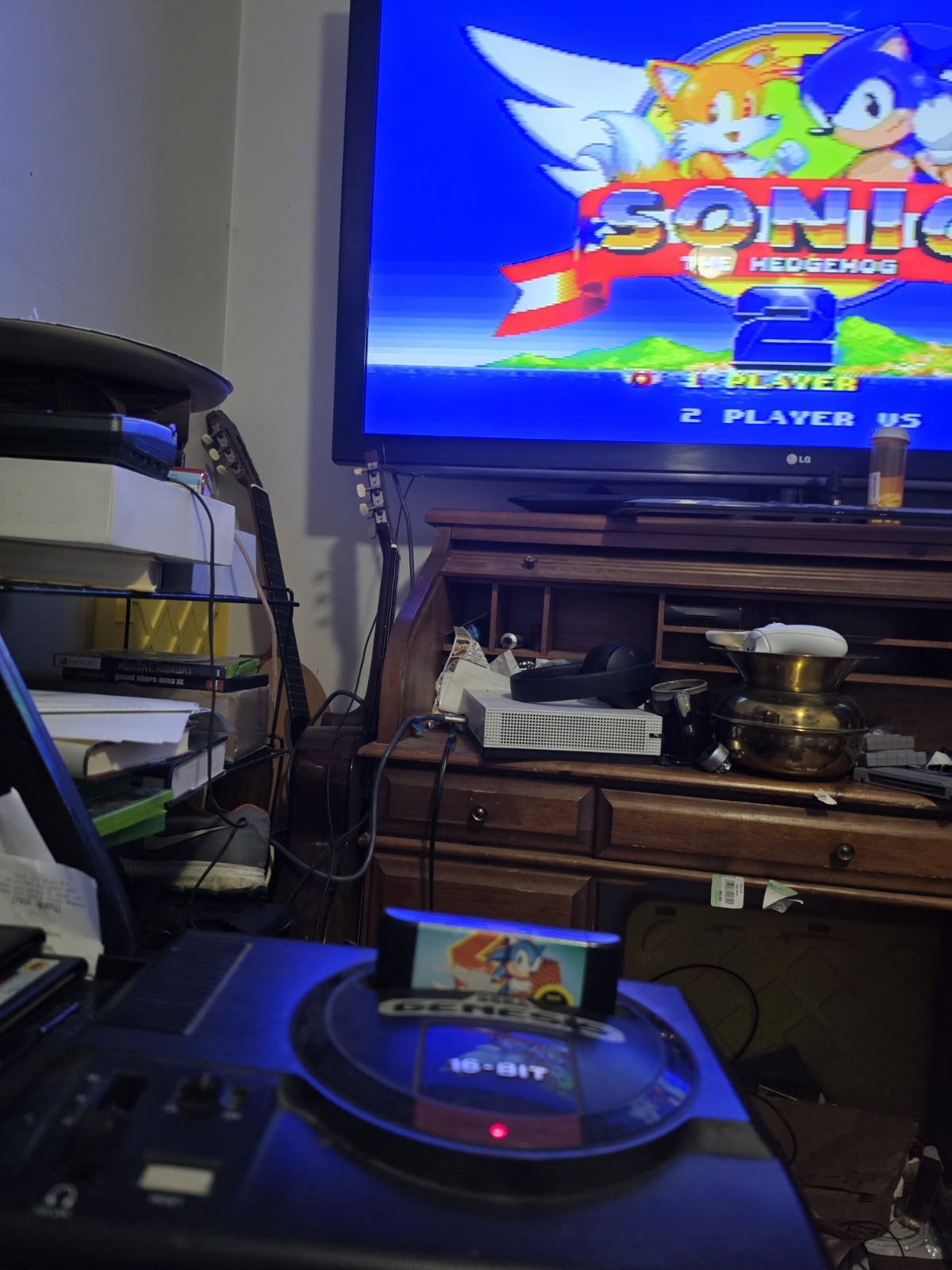Sega Genesis Model 1 16 Bit 1601 Console Controller Power AV Sonic 2 Bundle