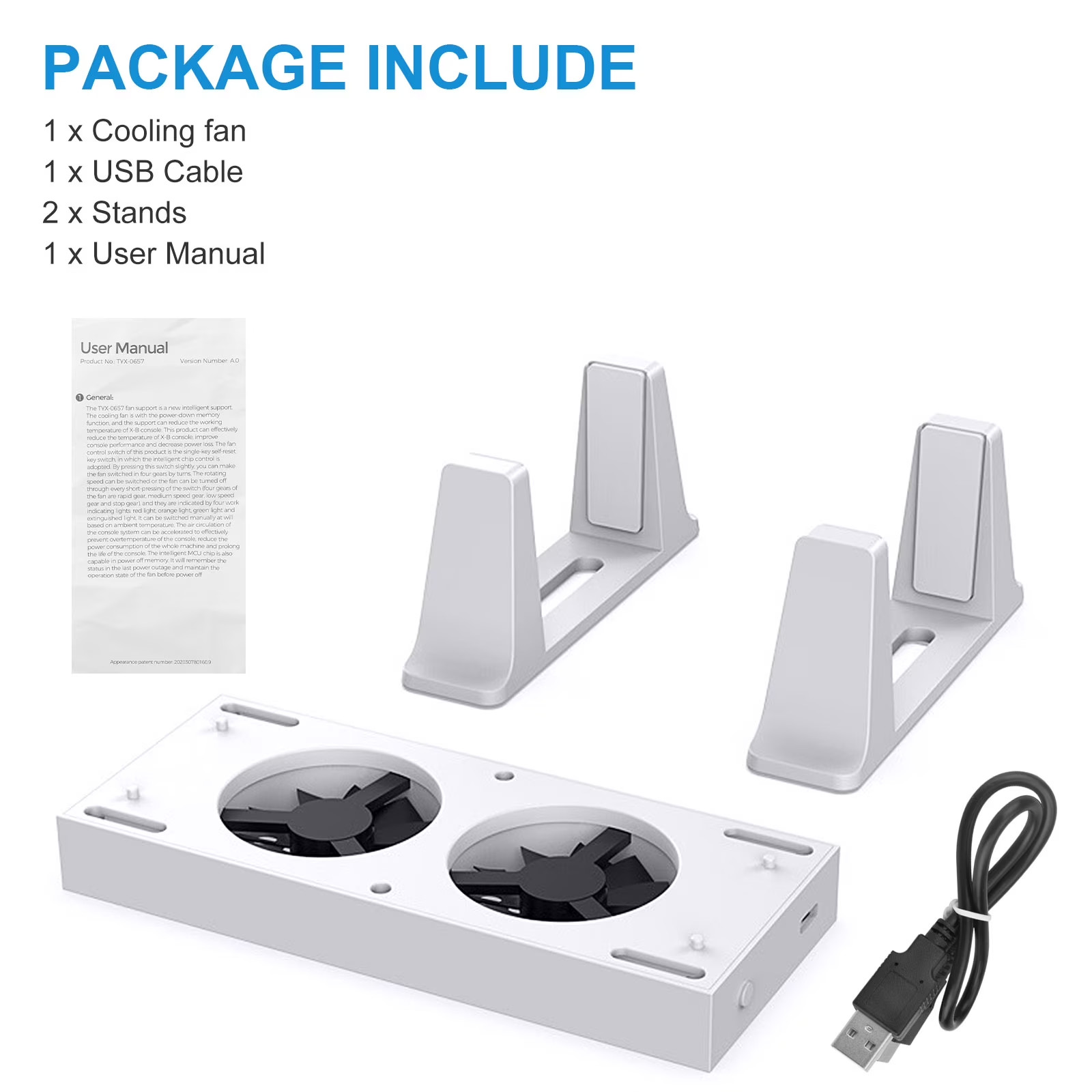 Vertical Cooling Stand Controller Charging Station Fan 3 USB For Xbox Series S/X