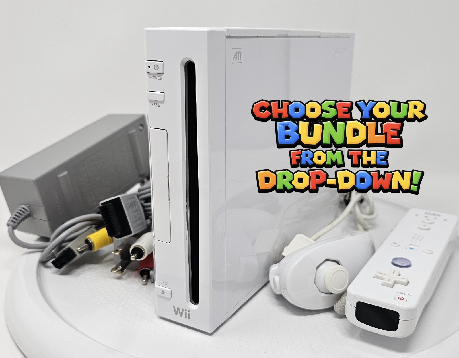 White Nintendo Wii RVL-001 Game Console – Tested – ! Plays GameCube Games Too !