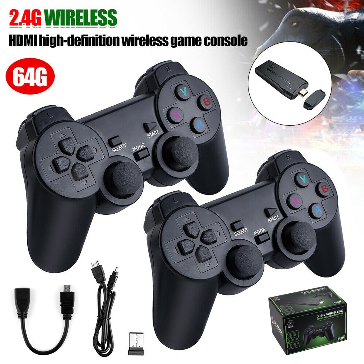 One Classic Retro Game Stick M8 Wireless Video Consoles 2.4G Over 20K Games