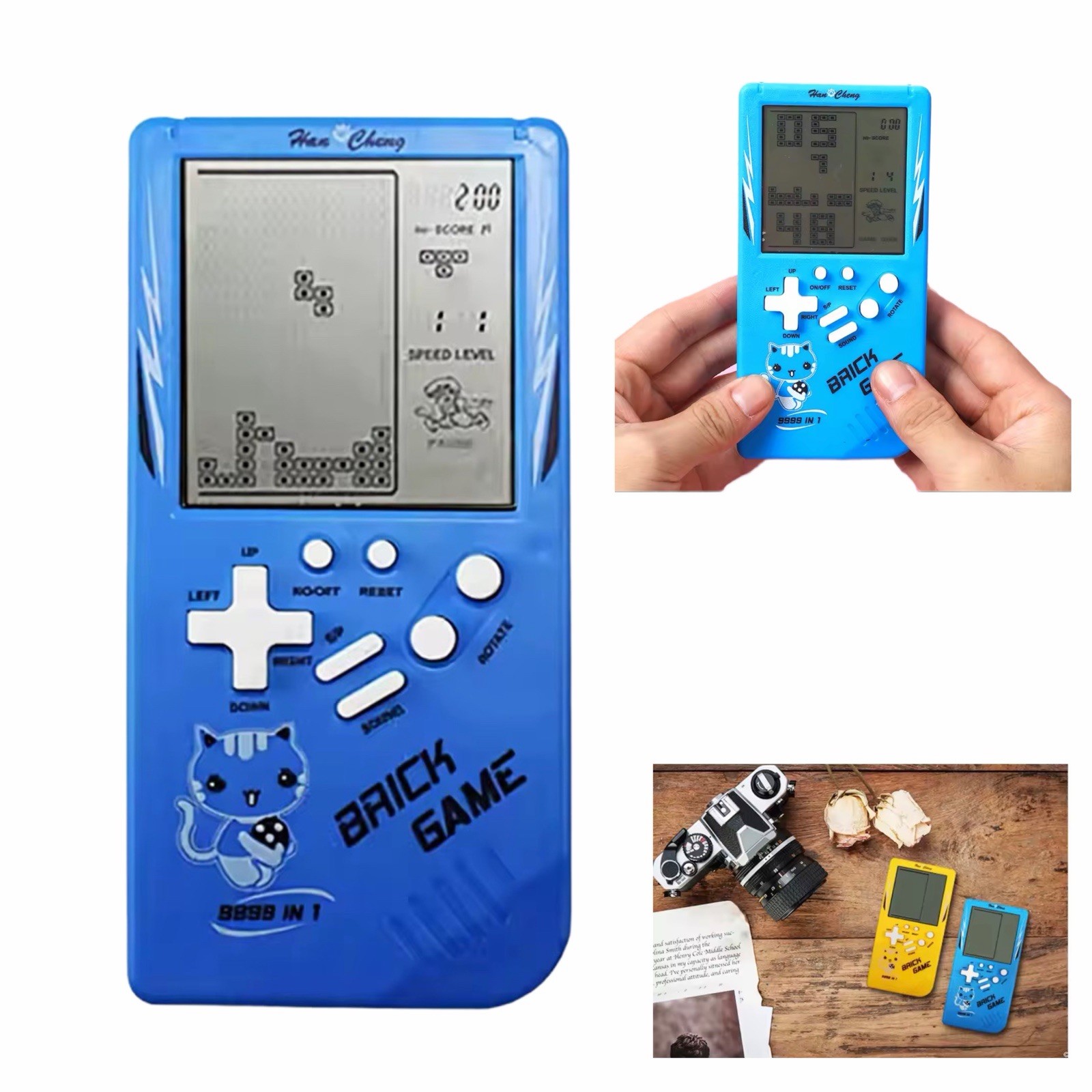 2-Pack Blue Retro Handheld Game Console 3.5” LCD – Portable Classic Gaming